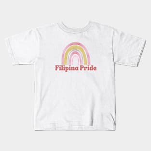 Pinay Pride Filipina Rainbow Statement Kids T-Shirt